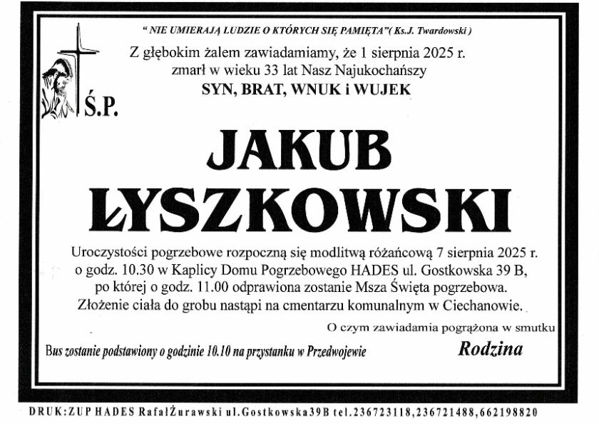 JAKUB ŁYSZKOWSKI