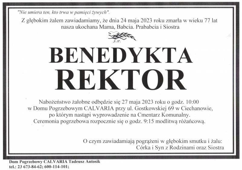 Benedykta Rektor