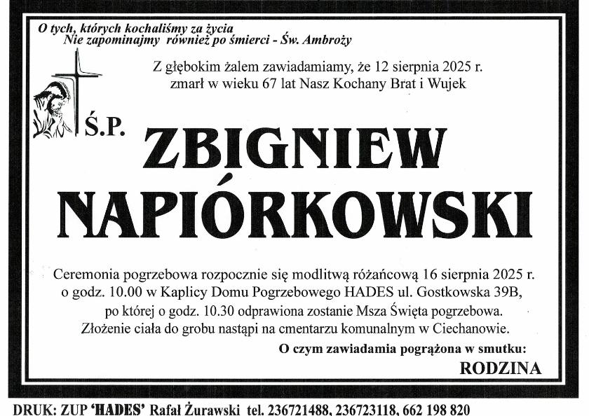 ZBIGNIEW NAPIÓRKOWSKI