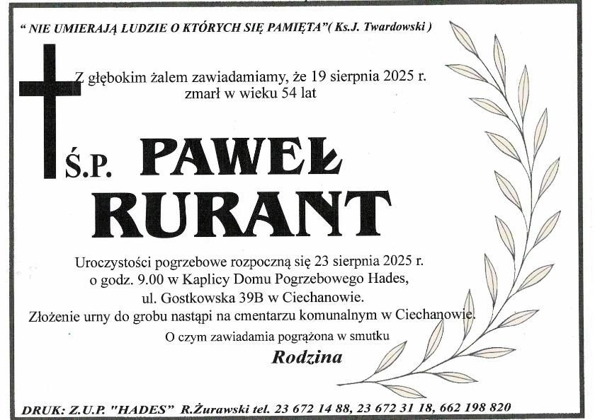 PAWEŁ RURANT