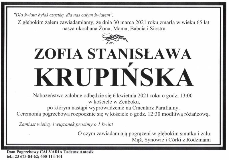 Zofia Stanisława Krupińska
