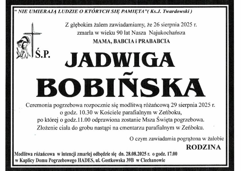 JADWIGA BOBIŃSKA
