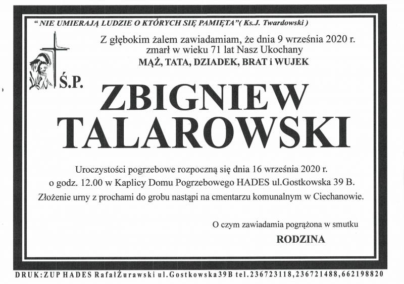 ZBIGNIEW TALAROWSKI