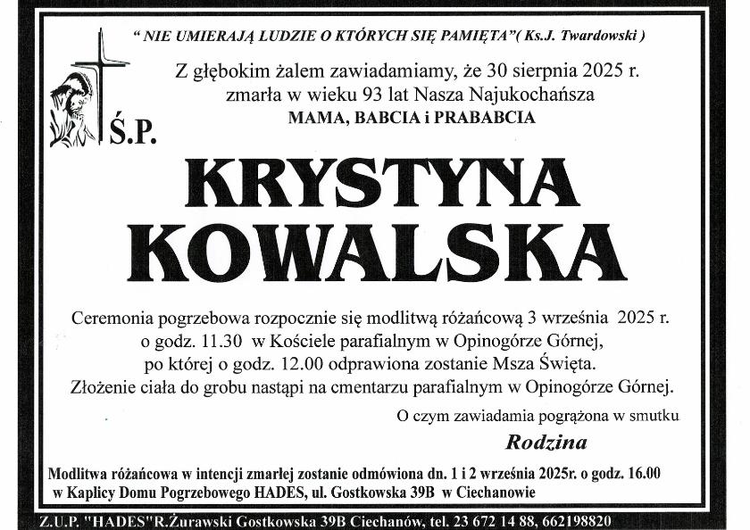 KRYSTYNA KOWALSKA