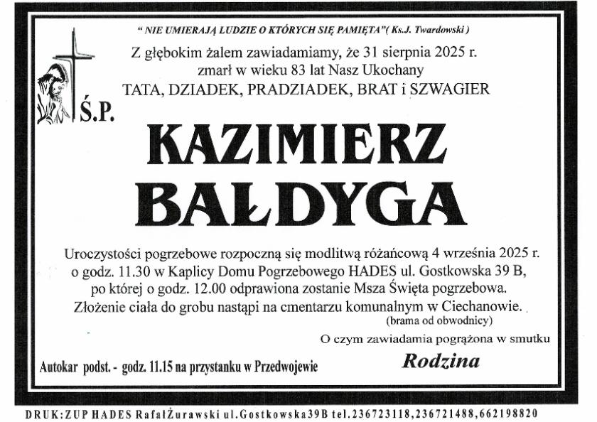 KAZIMIERZ BAŁDYGA