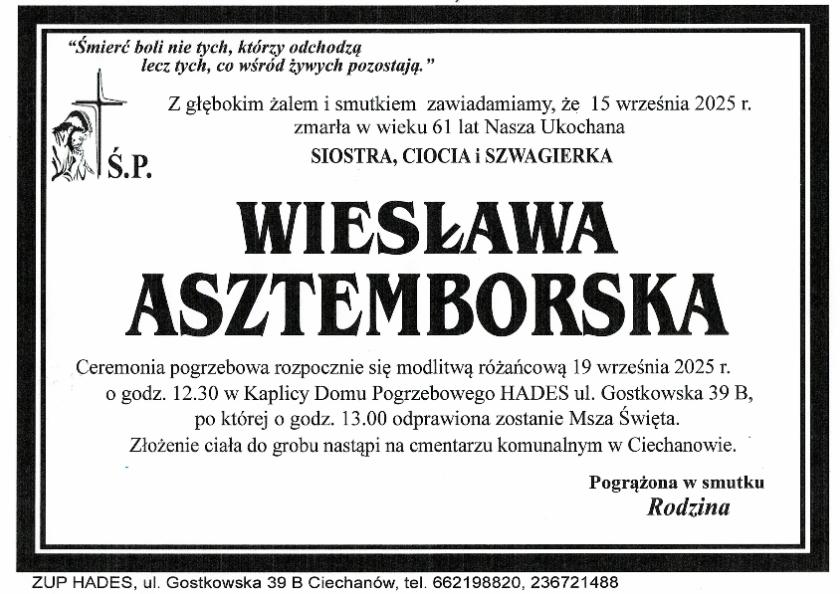 WIESŁAWA ASZTEMBORSKA