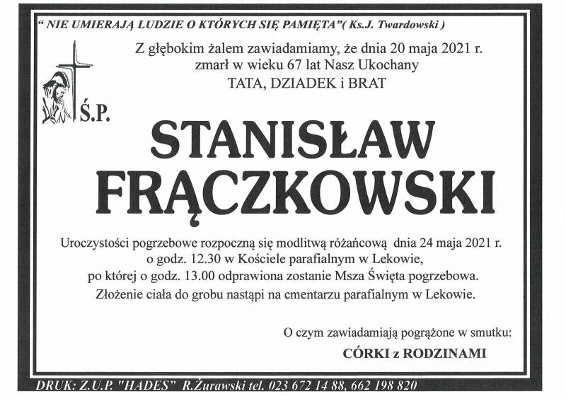 STANISŁAW FRĄCZKOWSKI