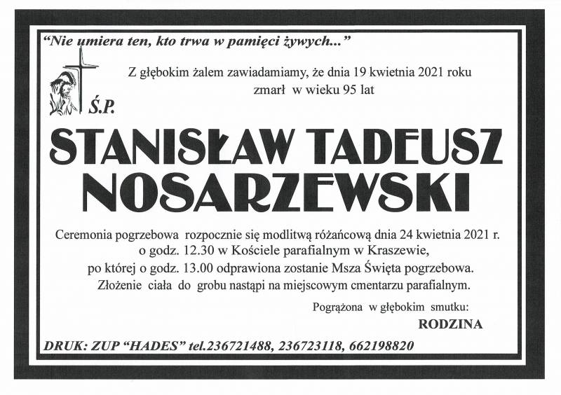 STANISŁAW TADEUSZ NOSARZEWSKI