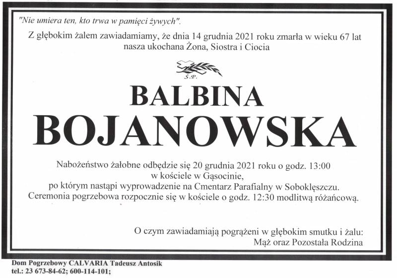Balibina Bojanowska