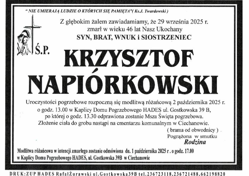 KRZYSZTOF NAPIÓRKOWSKI