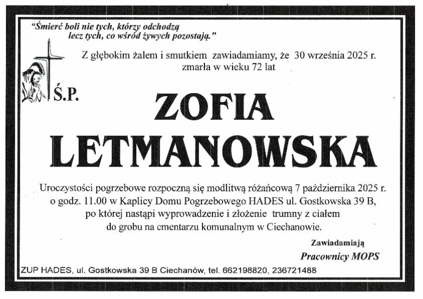 ZOFIA LETMANOWSKA