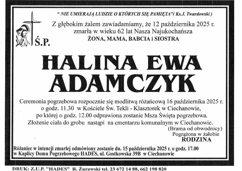 HALINA EWA ADAMCZYK