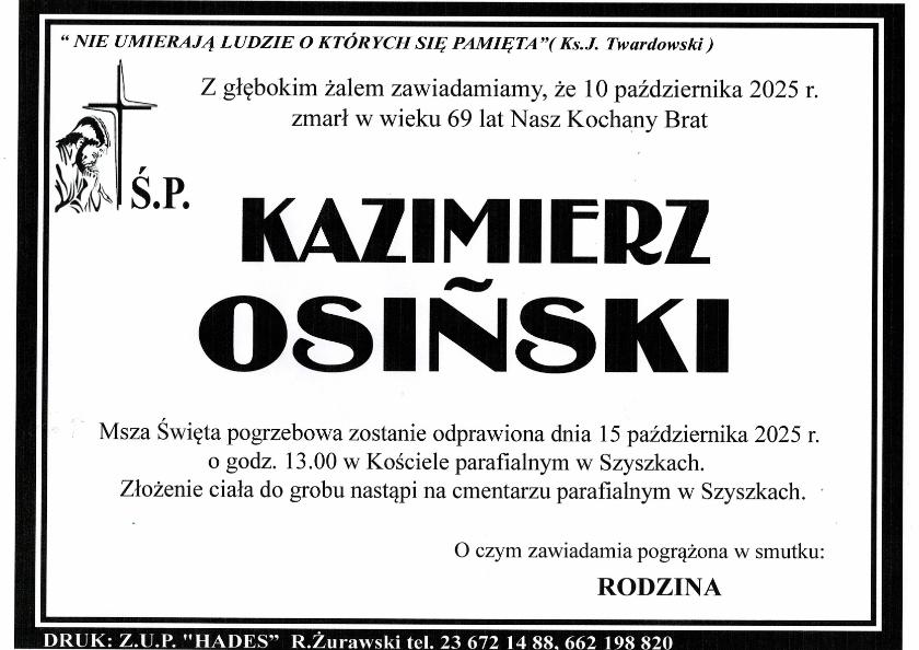 KAZIMIERZ OSIŃSKI