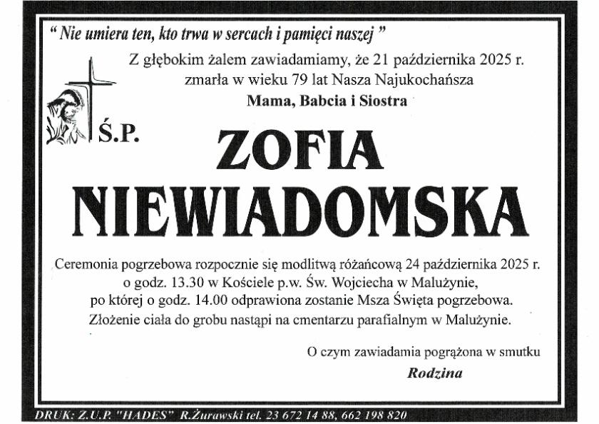 ZOFIA NIEWIADOMSKA 