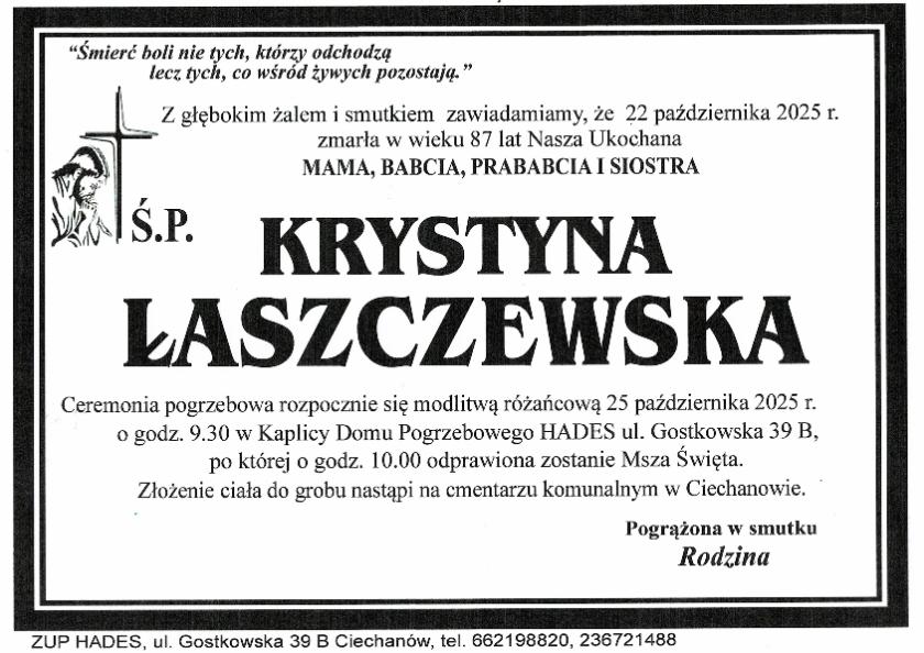 KRYSTYNA  ŁASZCZEWSKA