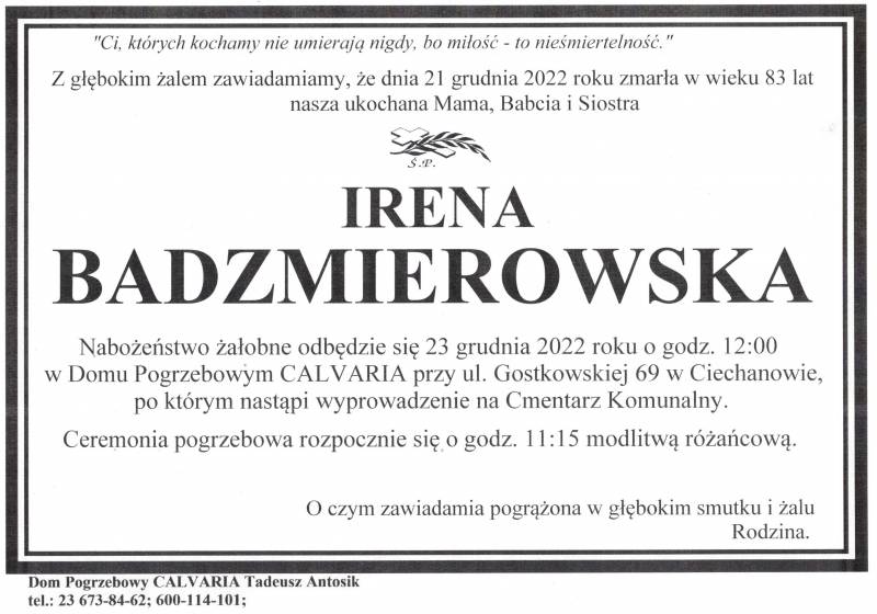 Irena Badzmierowska