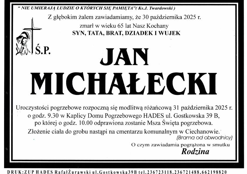 JAN MICHAŁECKI