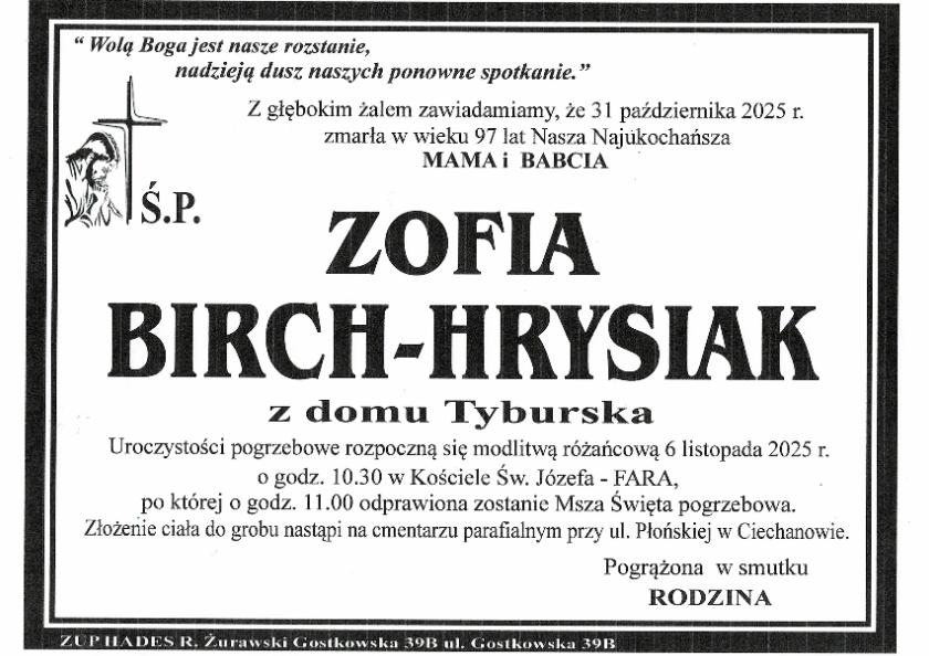 ZOFIA BIRCH-HRYSIAK