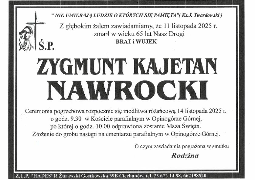 ZYGMUNT KAJETAN NAWROCKI