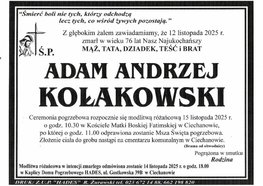 ADAM ANDRZEJ KOŁAKOWSKI