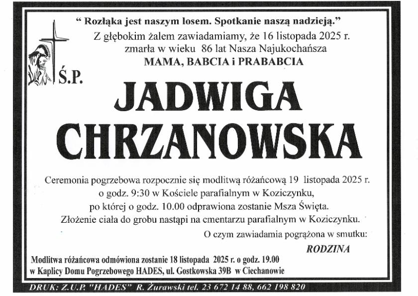 JADWIGA CHRZANOWSKA