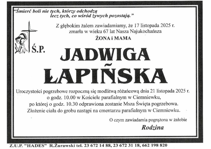 JADWIGA ŁAPIŃSKA