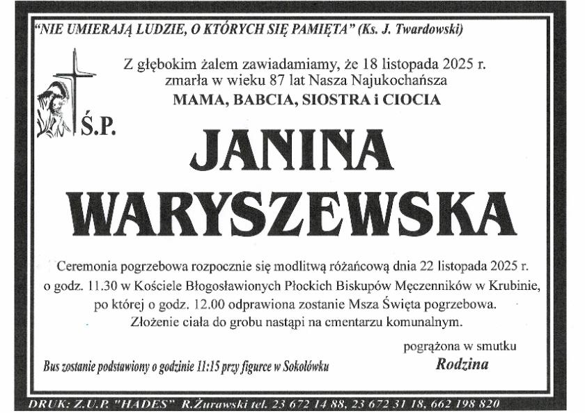 JANINA WARYSZEWSKA
