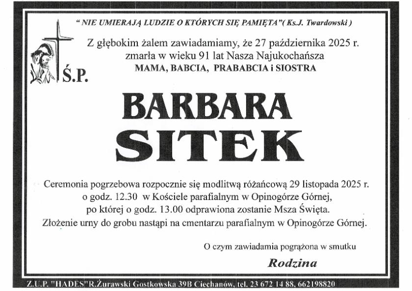BARBARA  SITEK
