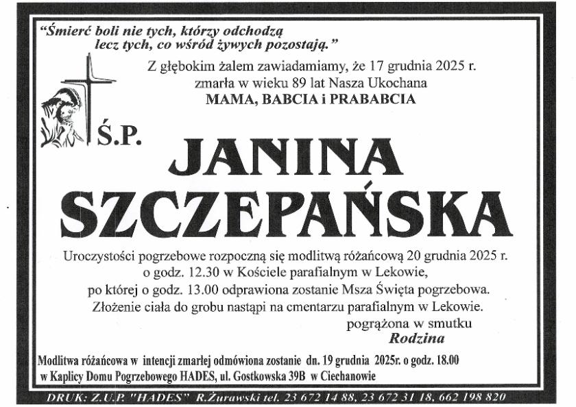 JANINA SZCZEPAŃSKA