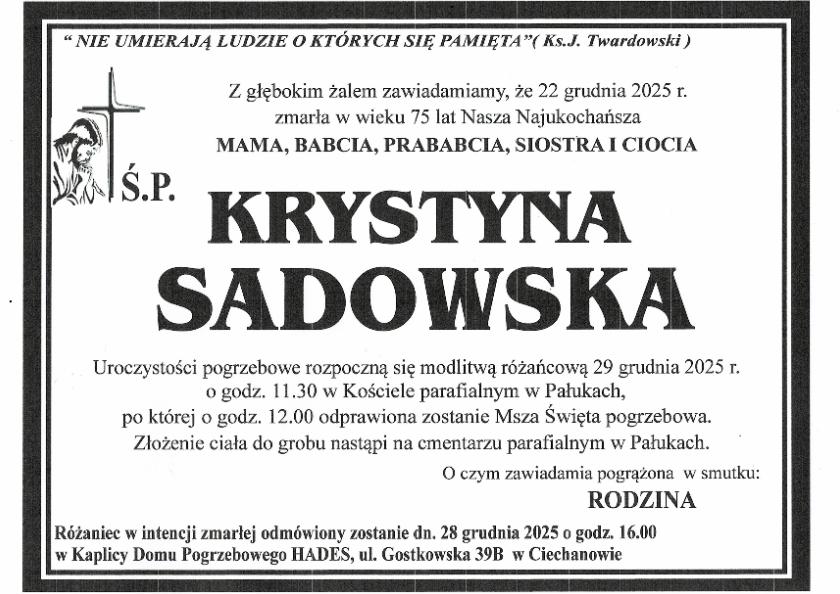KRYSTYNA SADOWSKA
