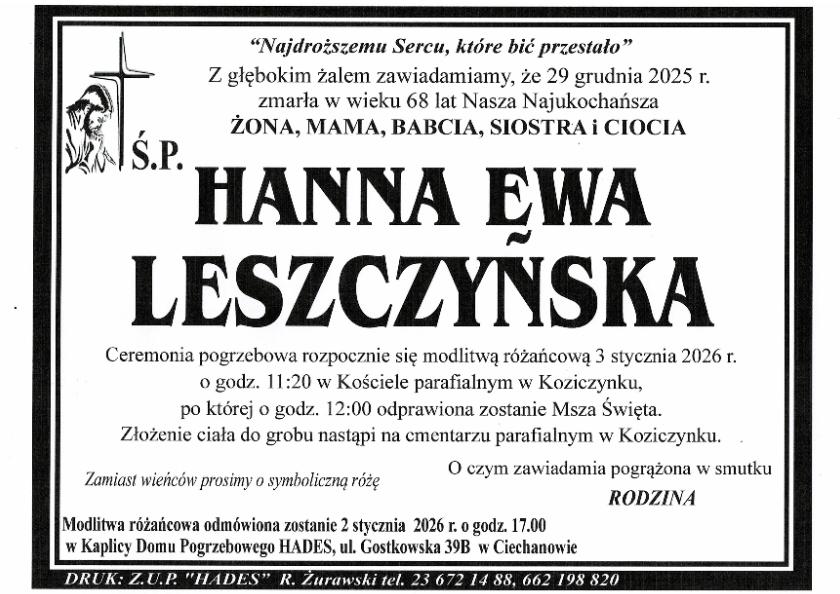 HANNA EWA LESZCZYŃSKA 