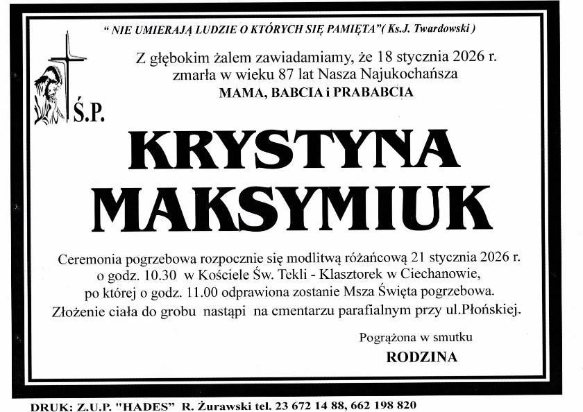 KRYSTYNA MAKSYMIUK