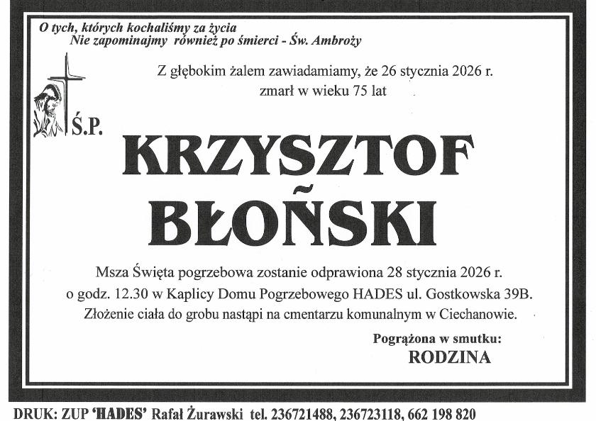 KRZYSZTOF BŁOŃSKI