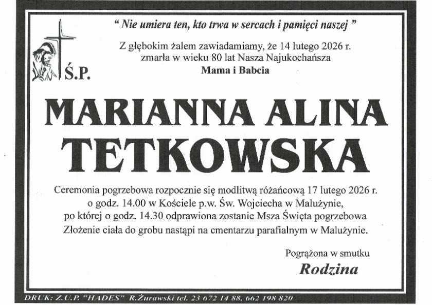 MARIANNA ALINA TETKOWSKA