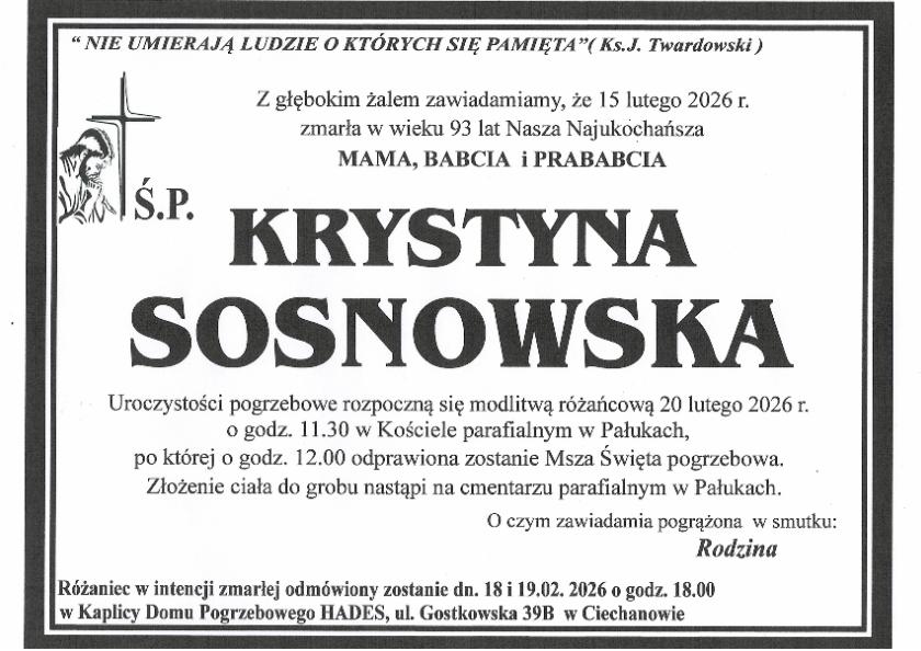 SOSNOWSKA KRYSTYNA 