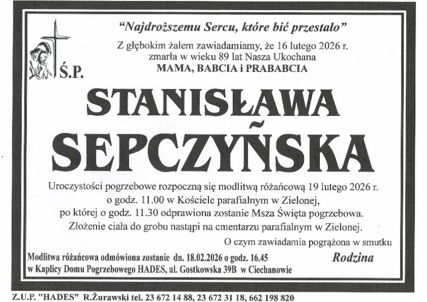 STANISŁAWA SEPCZYŃSKA