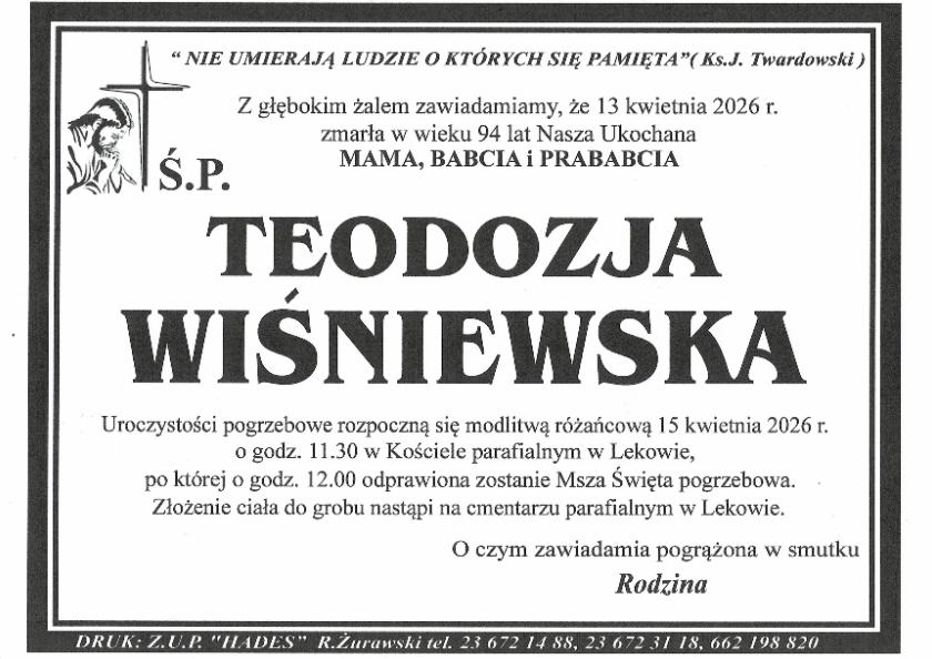 TEODOZJA WIŚNIEWSKA
