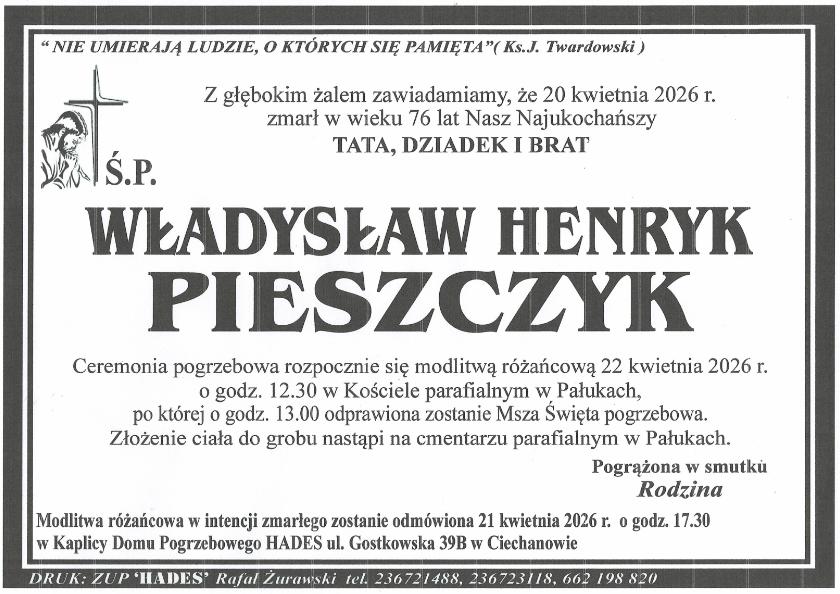 WŁADYSŁAW HENRYK PIESZCZYK 