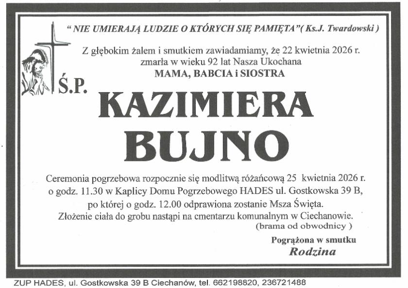 KAZIMIERA BUJNO