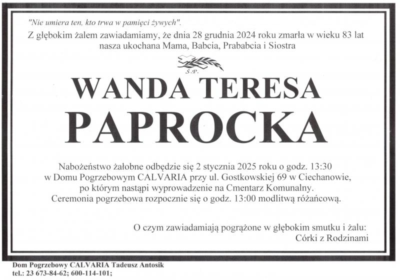 Wanda Teresa Paprocka