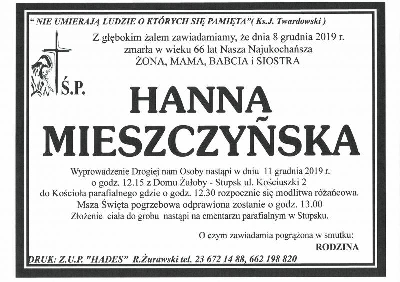 HANNA MIESZCZYŃSKA
