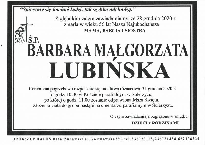 BARBARA MAŁGORZATA LUBIŃSKA
