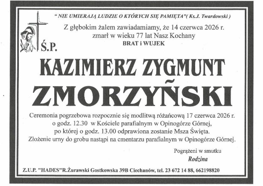 KAZIMIERZ ZYGMUNT  ZMORZYŃSKI