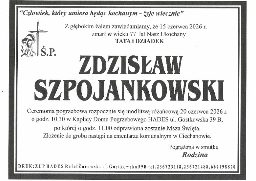 ZDZISŁAW SZPOJANKOWSKI