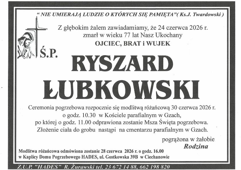 RYSZARD ŁUBKOWSKI