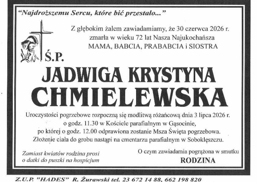 JADWIGA KRYSTYNA CHMIELEWSKA