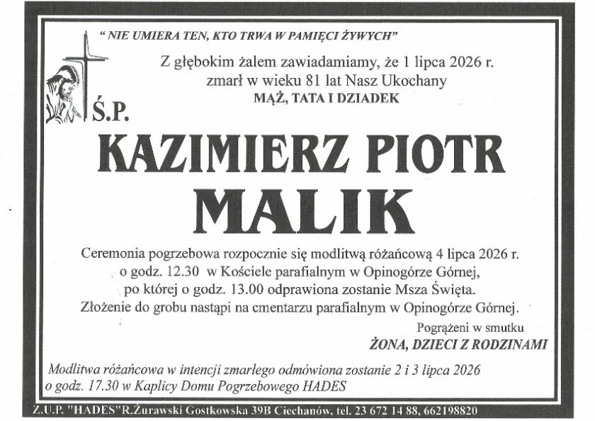 KAZIMIERZ PIOTR MALIK 