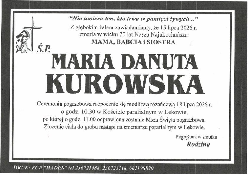MARIA DANUTA KUROWSKA