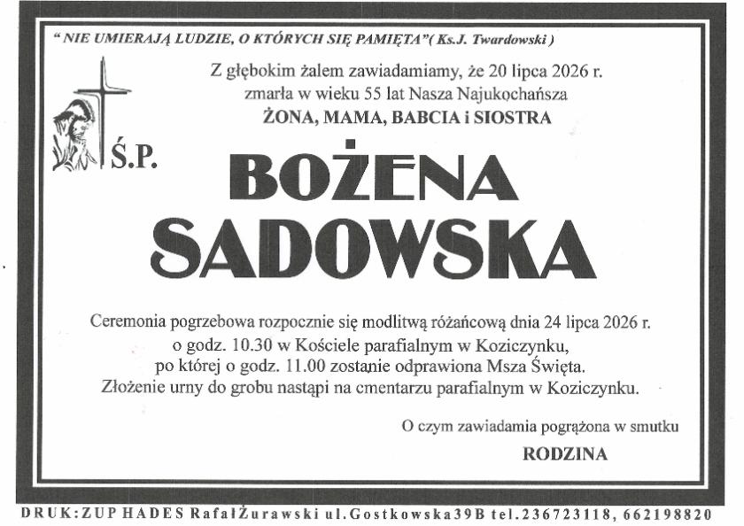 BOŻENA  SADOWSKA