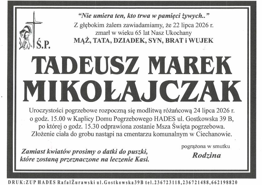 TADEUSZ MAREK  MIKOŁAJCZAK